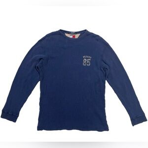 Tommy Hilfiger Thermal Top Men’s L Blue Long Sleeve Y2K Tommy Hilfiger